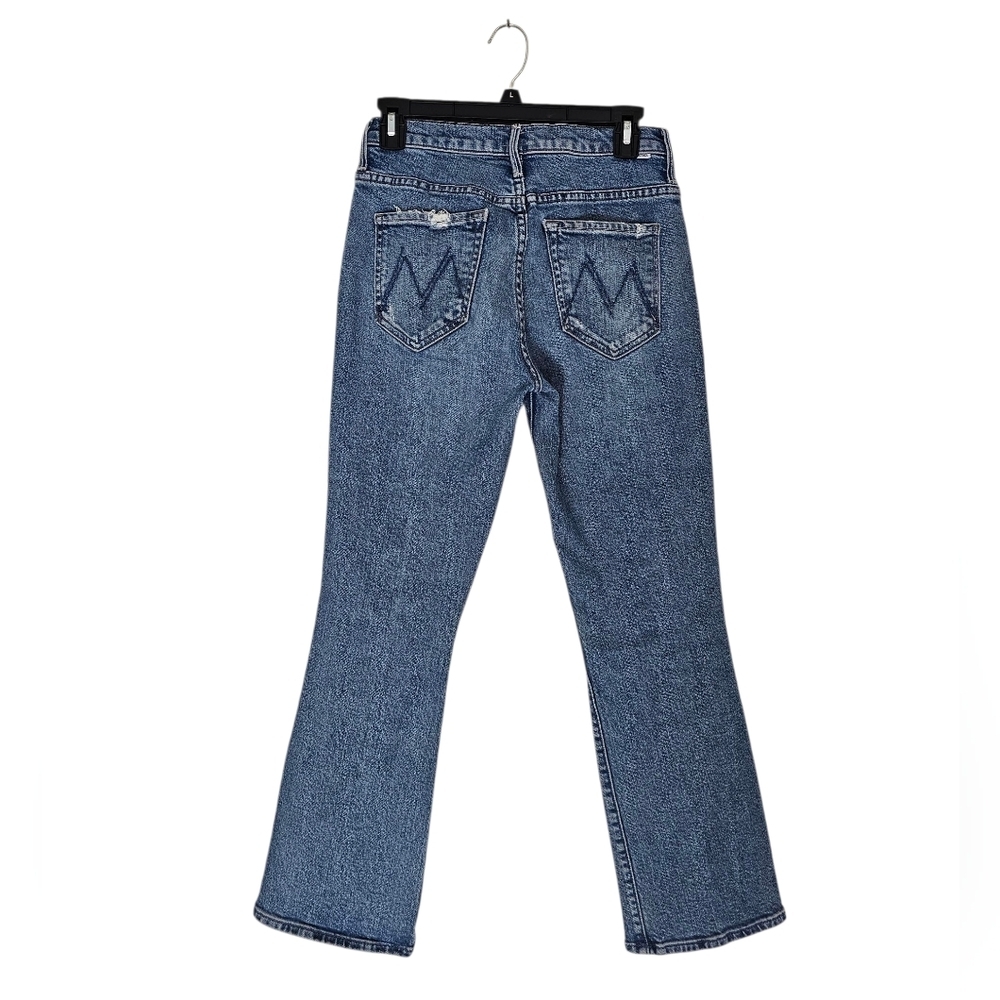 MOTHER The Insider Ankle Bloom And Doom Distressed Flare Blue Jeans 26 Preowned - Picture 2 of 11